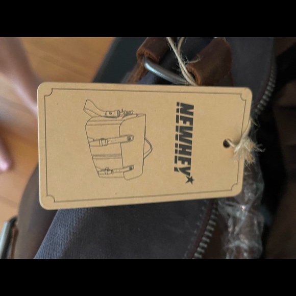 Gray Cavas/Leather Weekend BAG with leather handles&removable/adjustable strap. - Picture 9 of 12